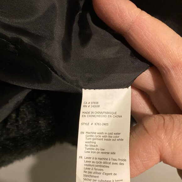 #103 Girls' UKids Black Faux Fur Hooded Lined Jacket, Size Large - Picture 7 of 7